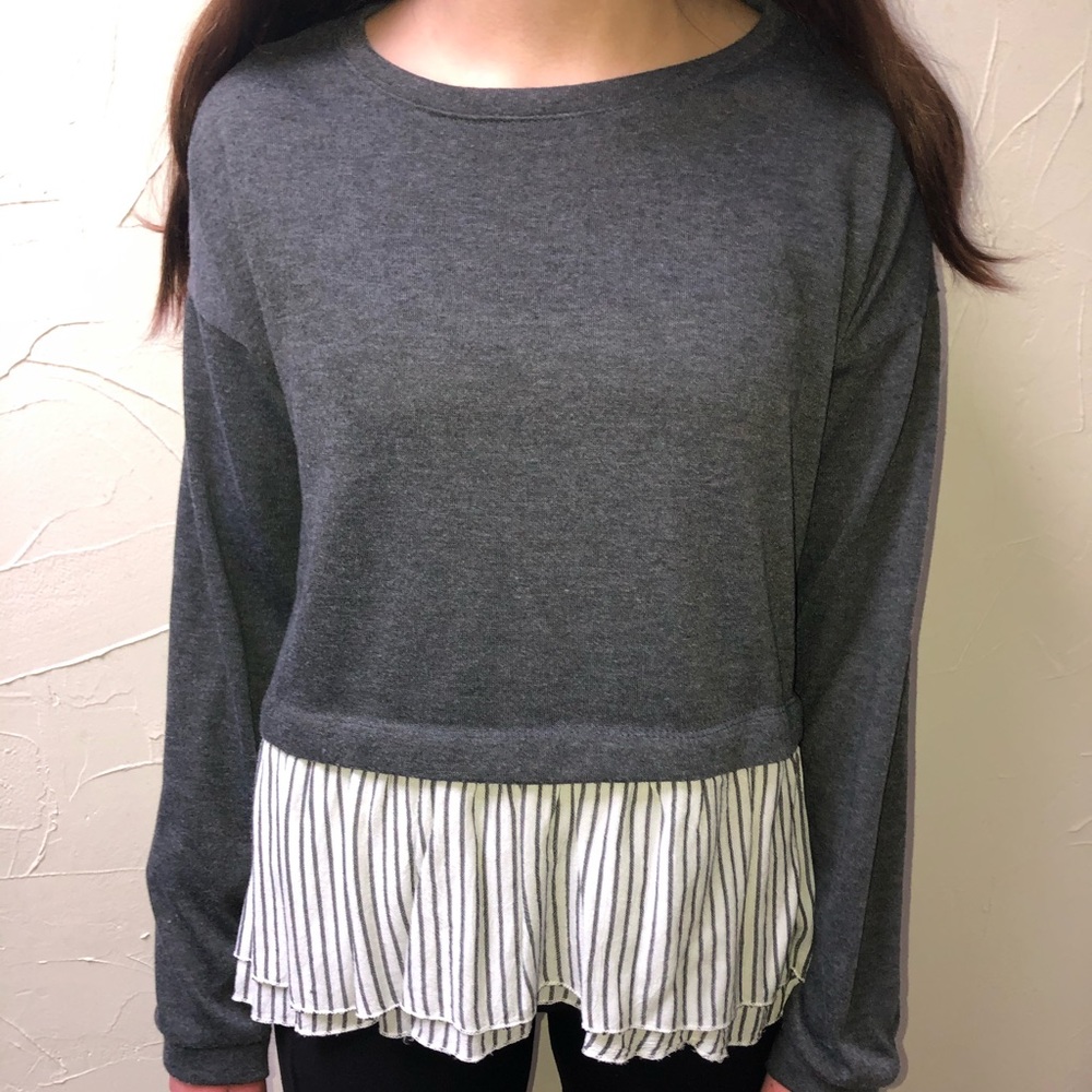 Blouse with Flowy material at bottom